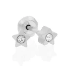 Perforación con Aritos Estrella Acero 3mm con circón Inverness