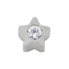 Perforación con Aritos Estrella Acero 3mm con circón Inverness