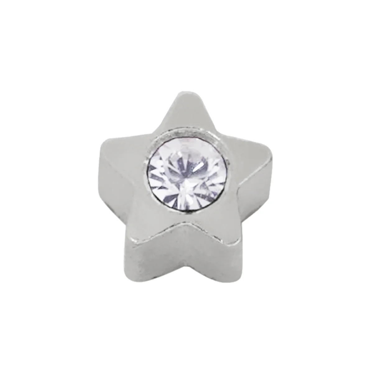 Perforación con Aritos Estrella Acero 3mm con circón Inverness