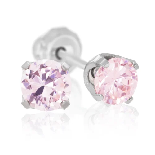 Perforación con Aritos June Pink con Circón Rosado Inverness