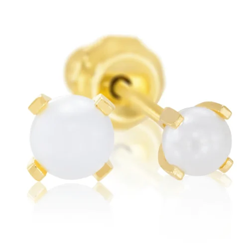 Perforación con Aritos Perlita Oro Inverness Bañados en oro 24K