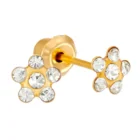 Perforación con Flor Cristal bañado Oro Inverness Bañados en oro 24K