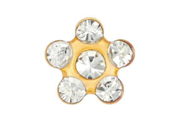 Perforación con Flor Cristal bañado Oro Inverness Bañados en oro 24K