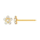 Perforación con Flor Cristal bañado Oro Inverness Bañados en oro 24K