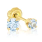 Perforación con Aritos March Celeste Aquamarine Inverness Bañados en oro 24K