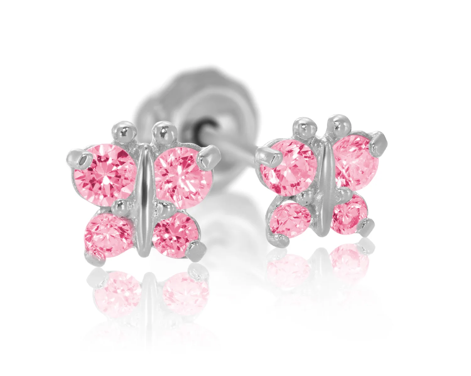 848S-2-Rose-Crystal-Butterfly-Medical-Grade-Stainless-Steel-Composed-shot Perforación con Aritos Mariposa Rosa Inverness
