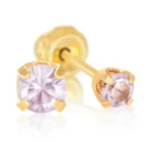 Perforación con Aritos June Pink bañado en oro de 24 quilates con Circón Rosado Inverness