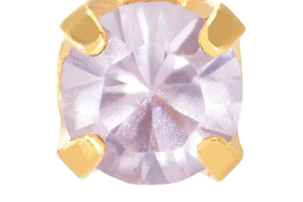 Perforación con Aritos June Pink bañado en oro de 24 quilates con Circón Rosado Inverness