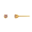 Perforación con Aritos June Pink bañado en oro de 24 quilates con Circón Rosado Inverness