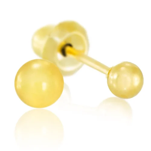 Perforación con Aritos de bola Carol bañados en Oro de 24K de 3mm con Circón Inverness