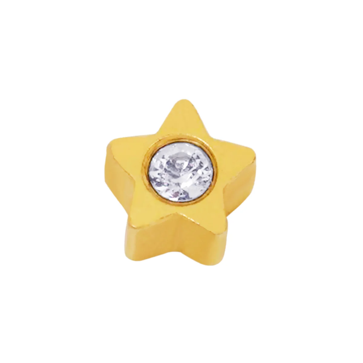 Perforación con Estrella Cristal bañado Oro Inverness Bañados en oro 24K