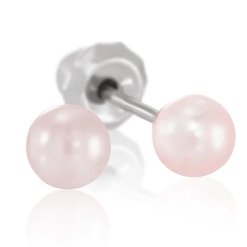 Perla Pink 3mm en Arito Seguro - Perforación de orejas humanizado y sin dolor a domicilio en Temuco