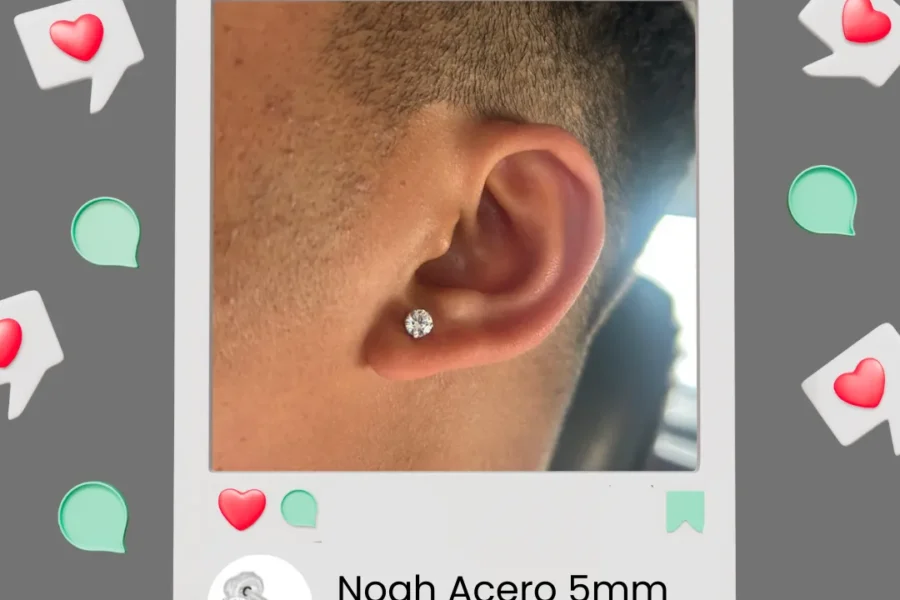 Noah Acero 5mm: La Elegancia Hipoalergénica que Revoluciona tus Perforaciones
